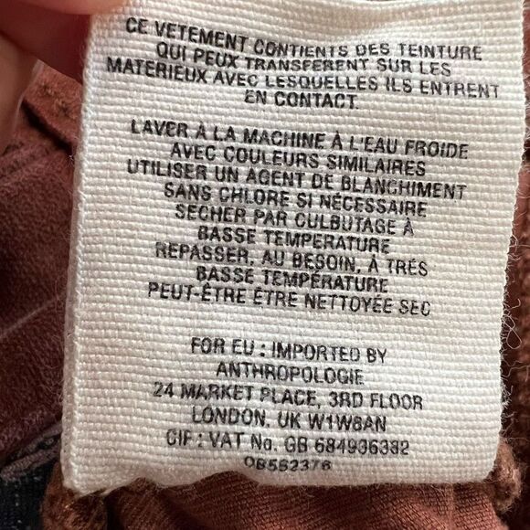 Pilcro and the Letterpress Script Crushed Velvet Rust Pants Size 26 - Picture 9 of 9